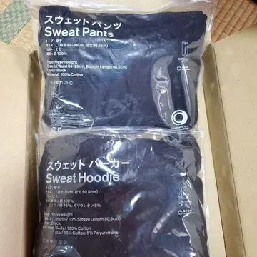 스웨트 팬츠 후드티 세트 (블랙)