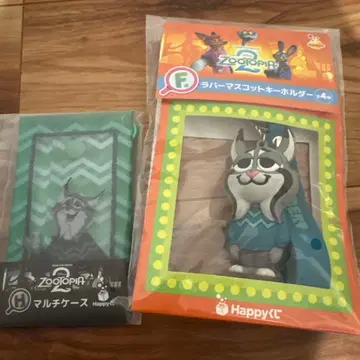 주토피아2 러버 마스코트 키링 파우바트 2개