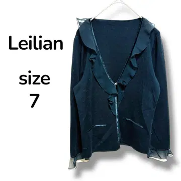 레리안 Leilian 가디건 볼레로 울 프릴 블랙 일본제