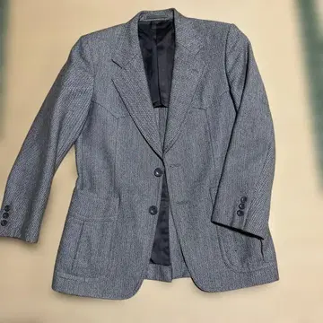 F&O 그레이 체크 무늬 빈티지 자켓