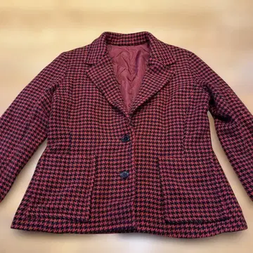 빈티지! 테일러드 자켓 빨검 하운드 투스
