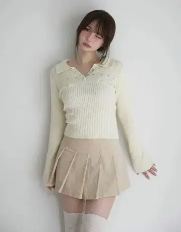 andmary Lindsay 로고 탑 아이보리