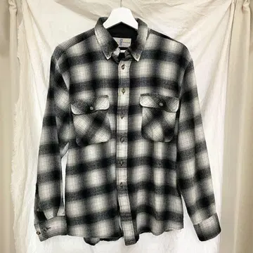 80s 90s RIVER TRADER 아크릴 옴브레 체크 셔츠