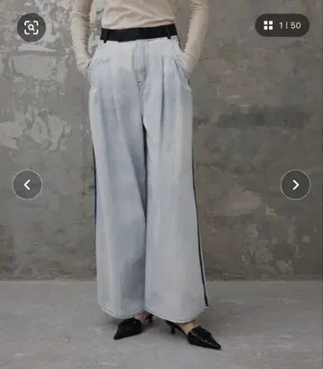 [ EMOELLE ] [ 지속가능성 ] 드레스 데님 팬츠 34