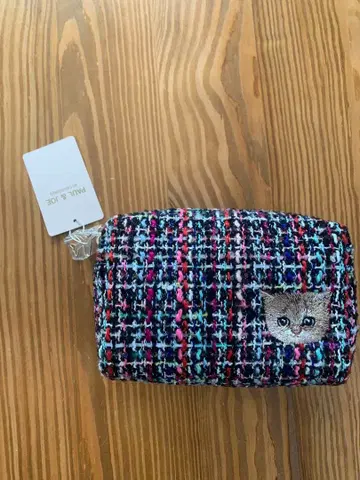 미사용 JAL 탑승객 한정판 PAUL&JOE 컬러풀 트위드 파우치