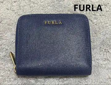 [ 익일 배송 ] FURLA 훌라 접이식 지갑 네이비 가죽 코인 케이스