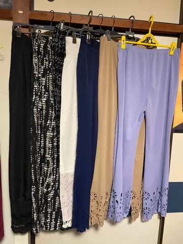 레이스 밑단 와이드 팬츠 7종 세트