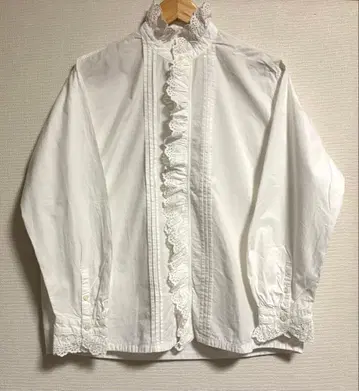 45rpm 프릴 셔츠 긴팔 (화이트)