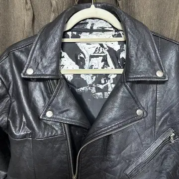 블랙 가죽 더블 라이더 자켓 빈티지