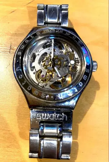 오샤레 Swatch 자동 와인딩 스켈레톤 손목시계