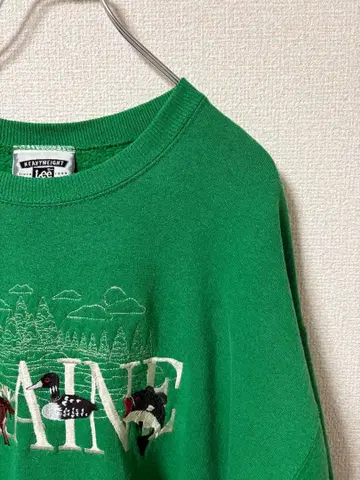 Lee 자수 맨투맨 그린