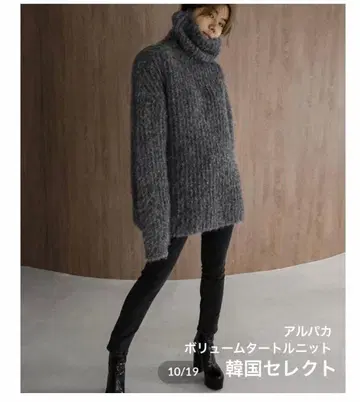 한국 Alpaca 볼륨 터틀 풀오버