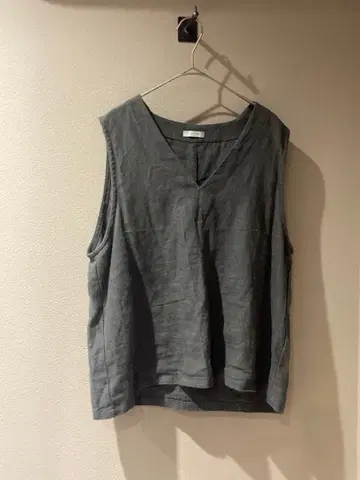 fog linen work 그레이 V넥 슬리브리스