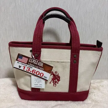 U.S. POLO ASSN. 토트백 크림/와인