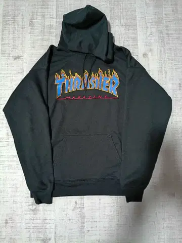THRASHER 프레임 로고 후드티 M 사이즈 블랙