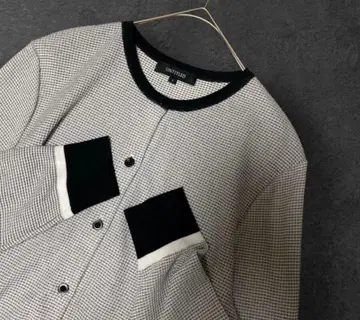 빅 사이즈! untitled 바이컬러/믹스 편물/가디건/사이즈 4