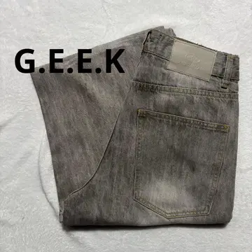 G.E.E.K WASH AGED BAGGY DENIM PANTS