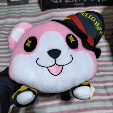 모자 달린 핑크 봉제 인형