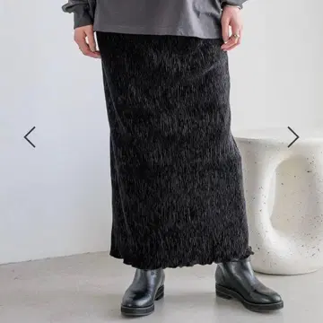 lowrysfarm 샤이니 벨로아 타이트 스커트