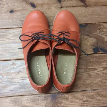 TIDEWAY 타이웨이 신발 레드 가죽 레이스업 슈즈 M
