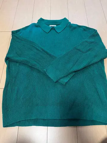 ZARA 카라 부착 그린 니트 스웨터