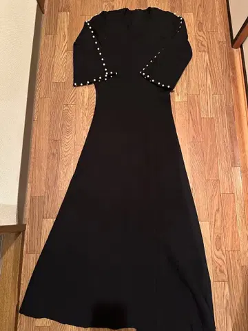 블랙 니트 롱 원피스