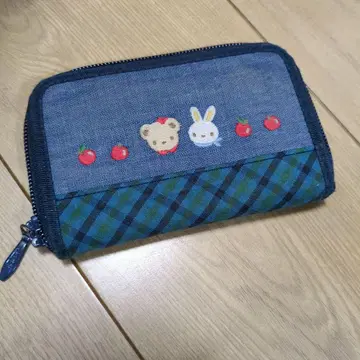 familiar 파미리아 패스 케이스 지갑 카드 케이스 파랑 체크