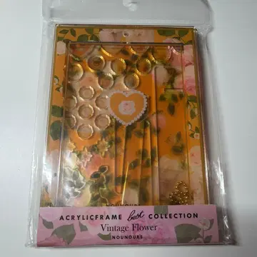 FUKUYA 빈티지 플라워 아크릴 프레임 오렌지