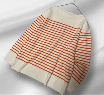 빅 사이즈! 새상품급 23구 보더 코튼 캐시미어 니트 44