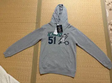 이치로 51 그레이 후드 부착 후드티 Majestic