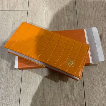 [ 황궁 지갑 ] 오렌지 크로커다일풍 장지갑 박스 포함