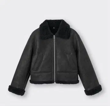 GU 무스탕 터치 플라이트 자켓 S 사이즈