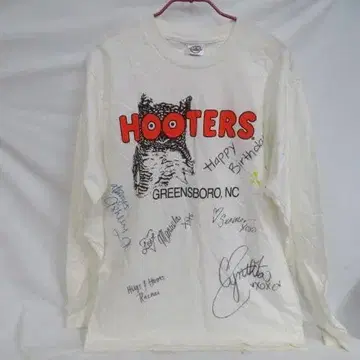 후터스 사인 포함 긴팔 티셔츠 롱티 사이즈 M