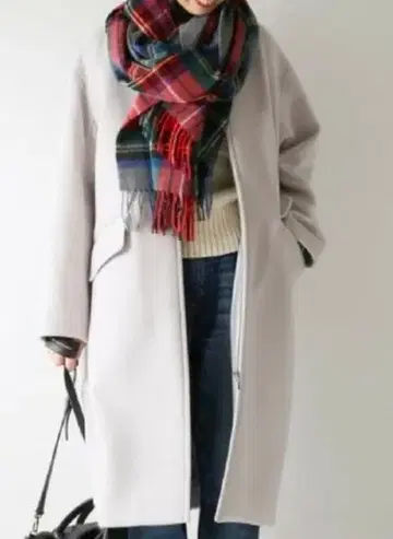 스픽 앤 스팬 비버 프론트 ZIP 코트 그레이