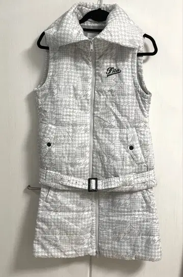 Fila 하운드투스 체크 충전솜 베스트 and 스커트