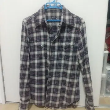 TMT 체크 무늬 긴팔 셔츠