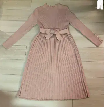 펄 니트 플리츠 원피스