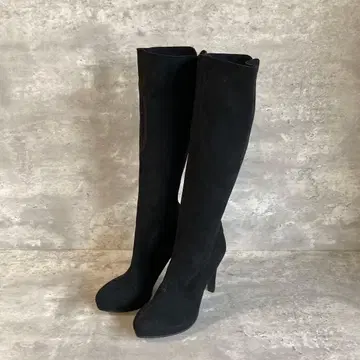 M.deux (M) 롱 부츠/스웨이드/블랙/백 지퍼