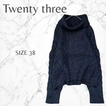 트웬티쓰리 니트 M 울 혼방 케이블 터틀 가을/겨울 두꺼운 원단 루즈핏
