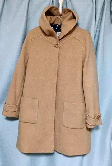 THE EMPORIUM 엔포리움 여성용 후디 롱 코트 베이지