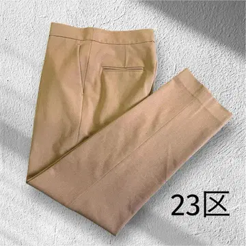 23구 슬랙스 테이퍼드 팬츠 카멜 베이지 스트레치