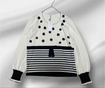 빅 사이즈! 택 포함 새상품 TO BE CHIC 비쥬 도트 니트 리본