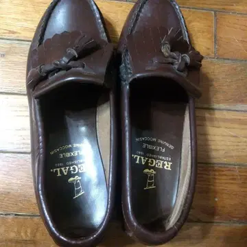 REGAL 브라운 가죽 로퍼 22cm