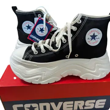 새상품 컨버스 통굽 하이컷 스니커즈 26.5cm 블랙