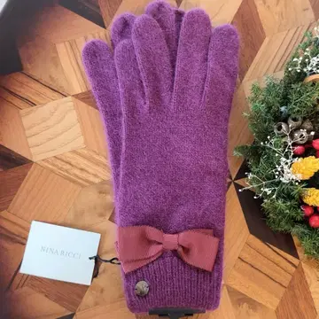 새상품 니나리치 리본 포함 울 장갑 모브 퍼플