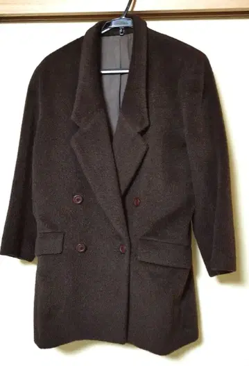 울 더블 브레스트 자켓 브라운