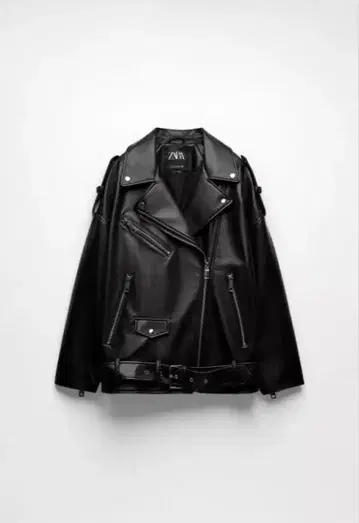 인조 가죽 오버 사이즈 자켓 블랙