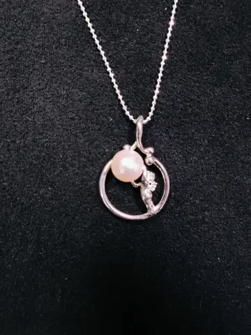 실버 목걸이 와주 펄 7mm 천사 탑