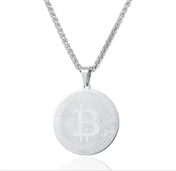 CLASSY MEN COLLECTION 실버 비트 코인 목걸이