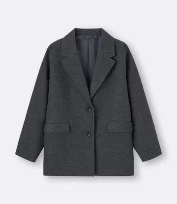 GU 코지 멜톤 하프 코트 S 사이즈 다크 그레이